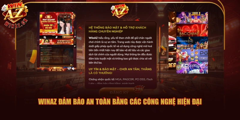WINAZ đảm bảo an toàn bằng các công nghệ hiện đại